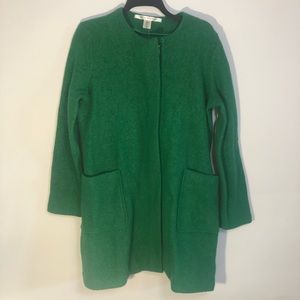 NWT Max Studio Kelly green zipped long mid length overcoat M